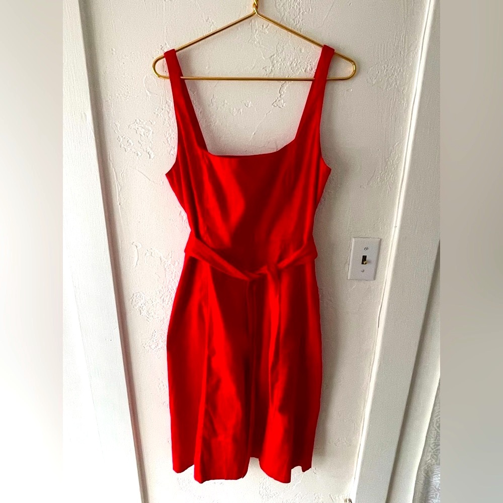Banana Republic Linen Red Midi Dress